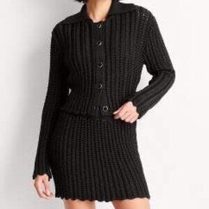 Future Collective Jenee Naylor Dark Brown Cardigan-SMALL-NWT